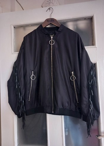 Püsküllü Siyah Gotik Kadın Ceket - Görsel 7