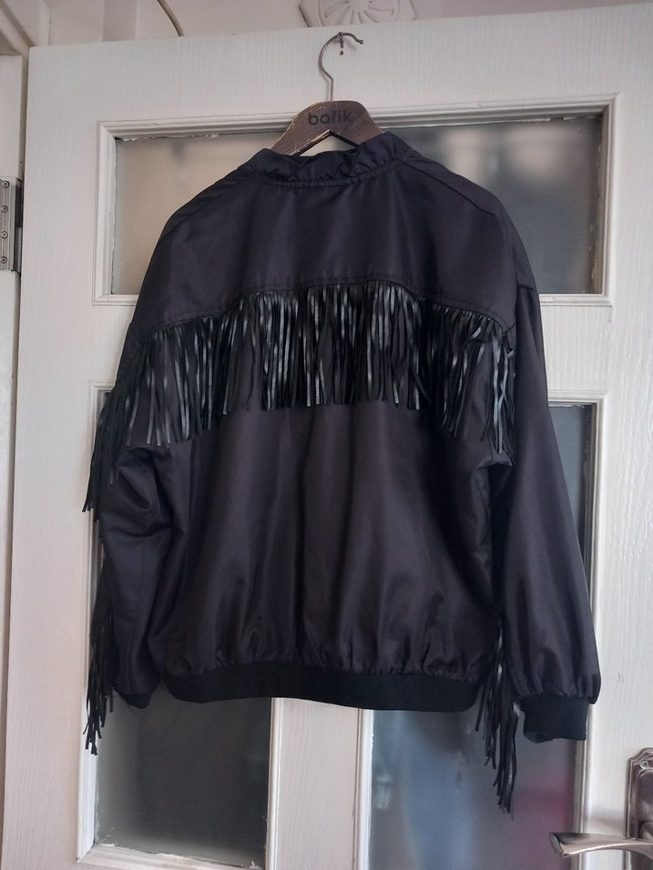 Püsküllü Siyah Gotik Kadın Ceket - Görsel 5