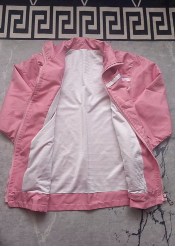 Pembe Fermuarlı Kadın Ceket, Normal Boy, Rahat Kesim - Görsel 3