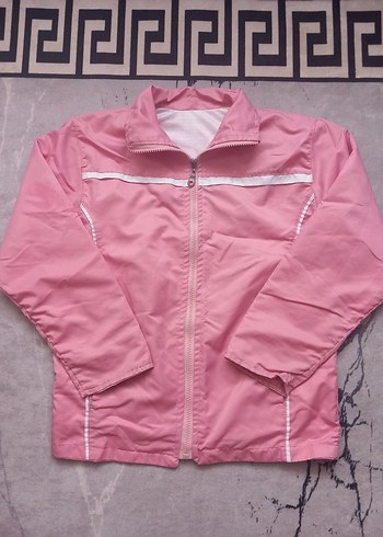 Pembe Fermuarlı Kadın Ceket, Normal Boy, Rahat Kesim - Görsel 2