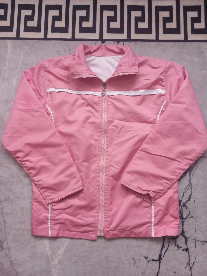 Pembe Fermuarlı Kadın Ceket, Normal Boy, Rahat Kesim - Görsel 2