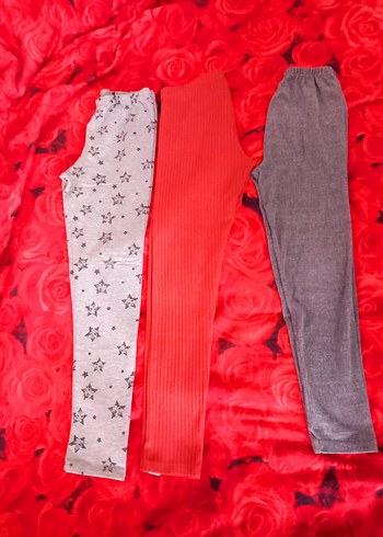 Kız Çocuk Elastik Bel Tayt Seti - 3'lü - Görsel 7