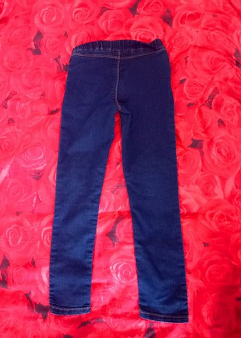 Kız Çocuk Elastik Bel Mavi Denim Pantolon - Görsel 5