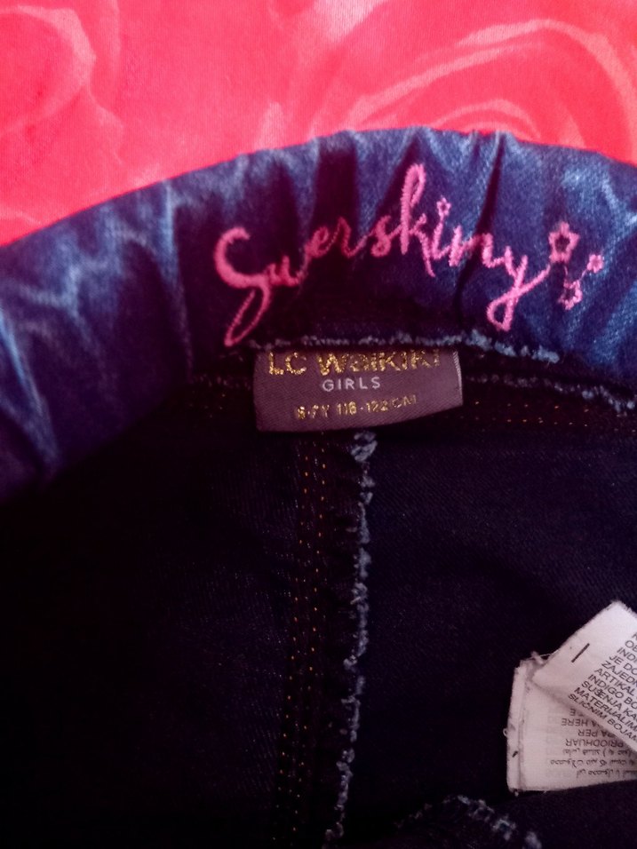 Kız Çocuk Elastik Bel Mavi Denim Pantolon - Görsel 3