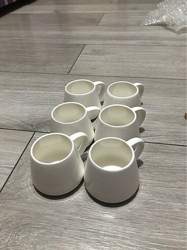 Beden beyaz Renk 6kişilik bambu fincan takımı