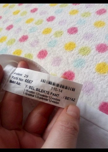 Kız Beyaz Pamuk Pantolon - Görsel 2