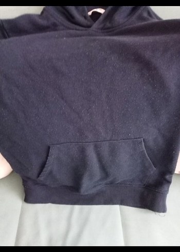 Kadın Siyah Kapüşonlu Sweatshirt - Görsel 2