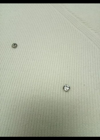 Kadın Beyaz Payetli Uzun Kollu Kazak - Görsel 4