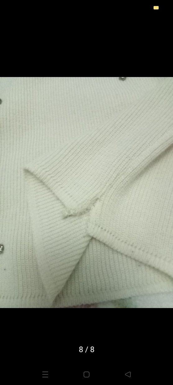 Kadın Beyaz Payetli Uzun Kollu Kazak - Görsel 5