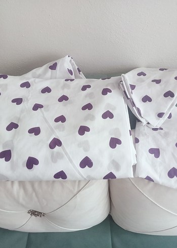 Mor Kalp Desenli Nevresim ve Çarşaf Seti - Görsel 6