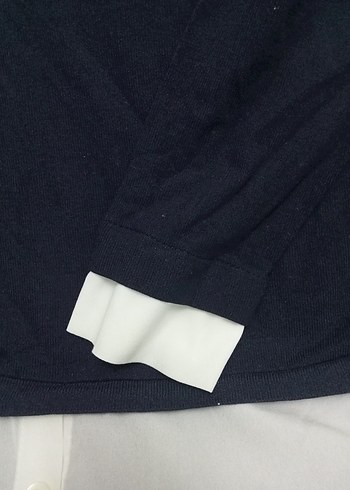 Lacivert Pamuklu Uzun Kollu Kadın Gömlek - Görsel 3