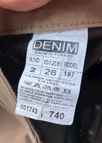 Denim&Co Kadın Bej Normal Boy Denim Kemerli Pantolon