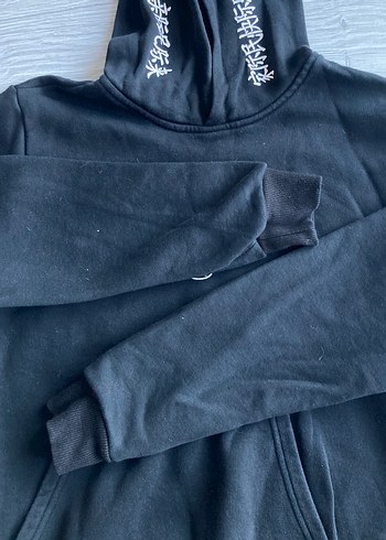 m Beden siyah Renk Kadın Erkek Kapüşonlu Siyah Sweatshirt