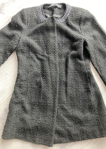 ZARA siyah Kadın Midi Kaban