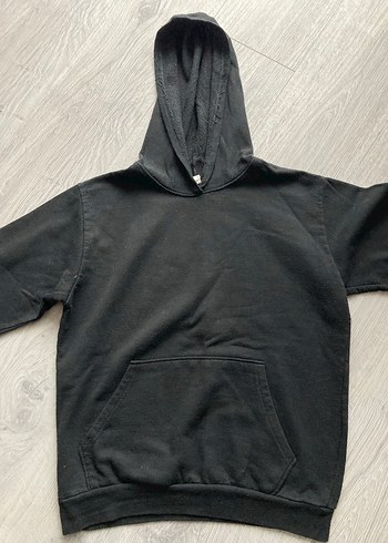 Siyah Kapüşonlu Kadın Sweatshirt