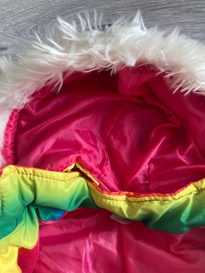 Kız Çocuk Çok Renkli Kapüşonlu şişme Yelek - Görsel 4