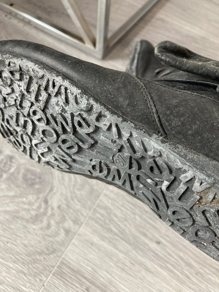 Gri Deri Kadın çizme - Görsel 4