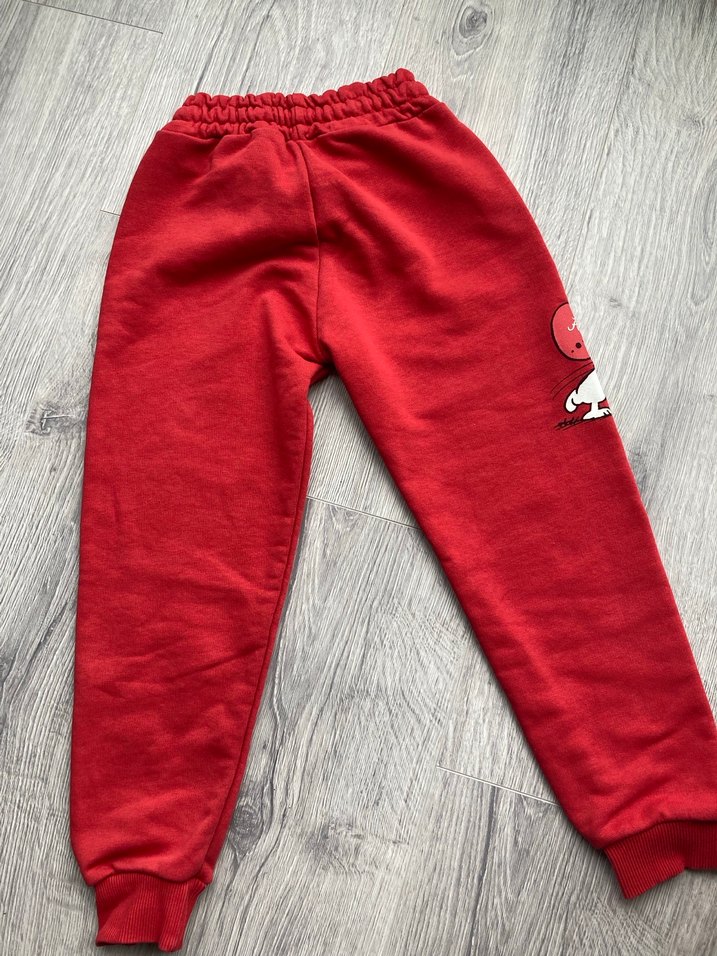 ZARA Çocuk Kırmızı Peanuts Baskılı Eşofman Altı - Görsel 5