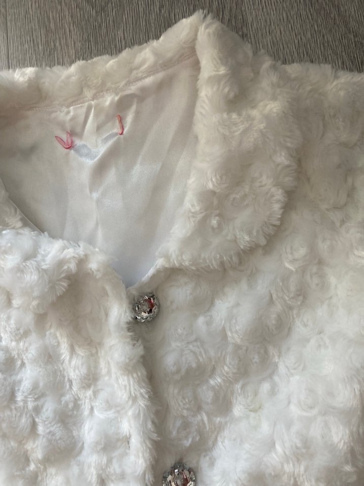 Kız Çocuk Beyaz Kürk Detaylı Bolero - Görsel 3