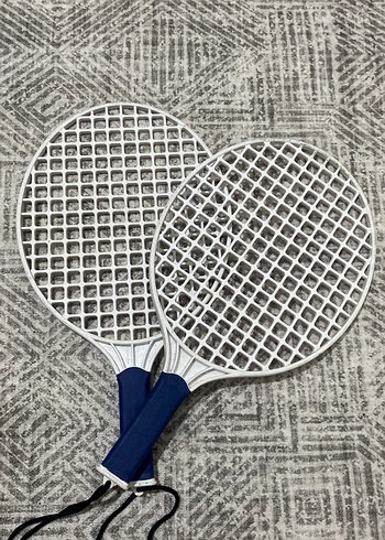Gri-Beyaz Plastik Fileli Oyun Raketi Seti