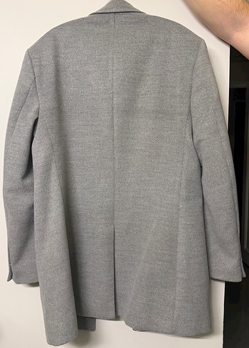 Gri Erkek Midi Boy Düğmeli Kaban - Görsel 2