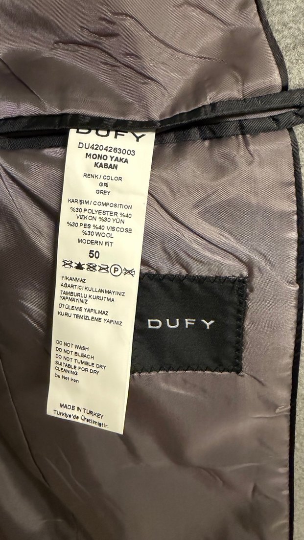 Gri Erkek Midi Boy Düğmeli Kaban - Görsel 3