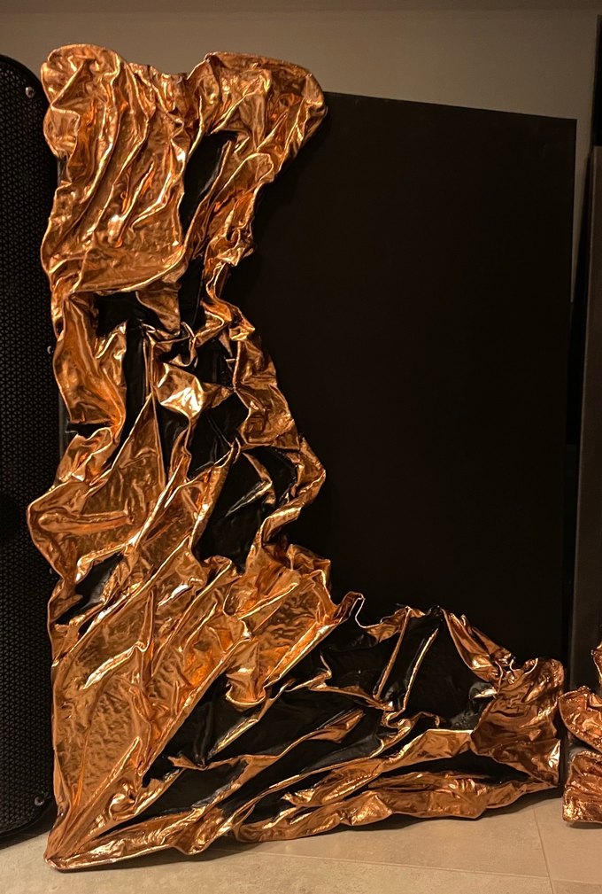 Kıvrımlı bakır Dokulu Modern Tablo 2 adet - Görsel 3