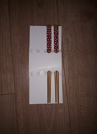 Iki adet bambu mumlu chopstick