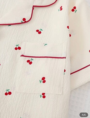 l Beden çeşitli Renk Temu kiraz desenli pijama takımı