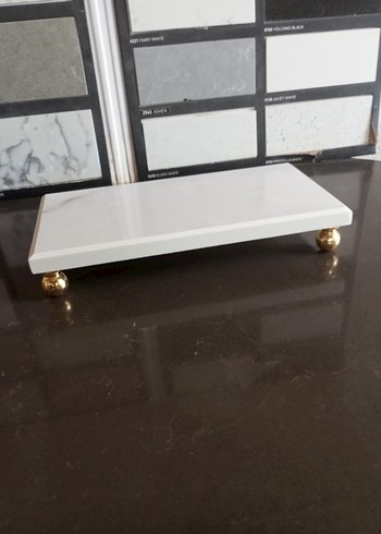 Beden Beyaz Parlak Mutfak Standı, Yağdanlık Altı Mermeri