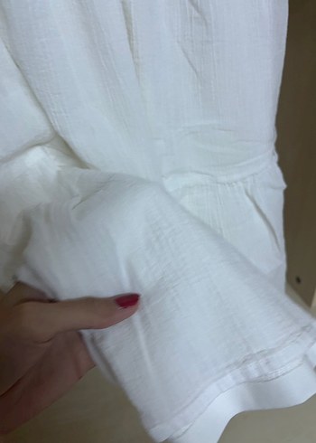 bershka askılı beyaz elbise - Görsel 4