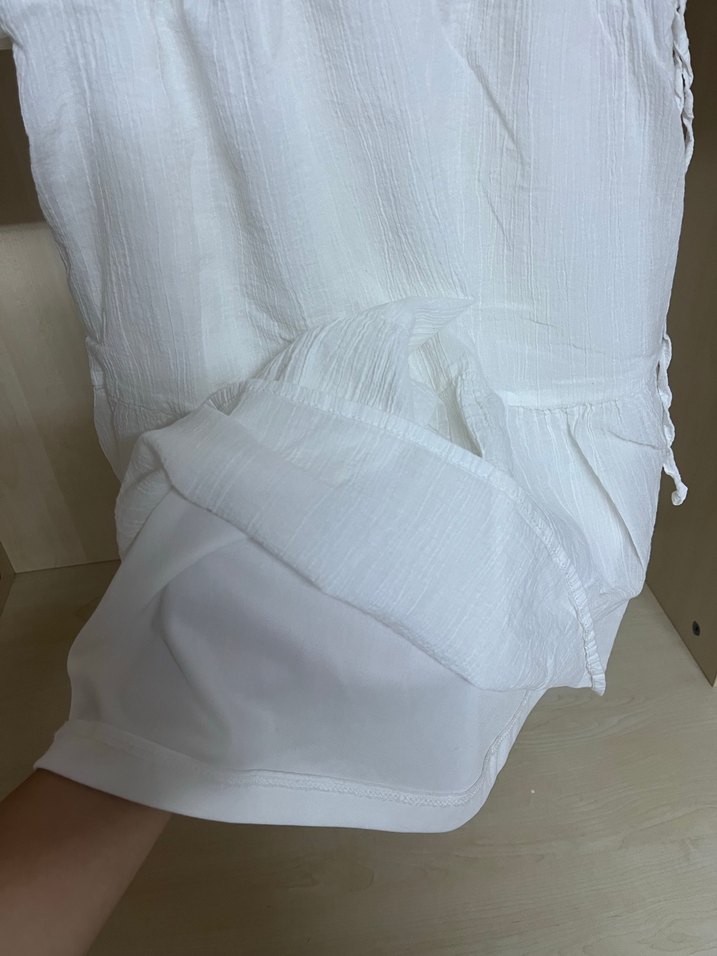 bershka askılı beyaz elbise - Görsel 5