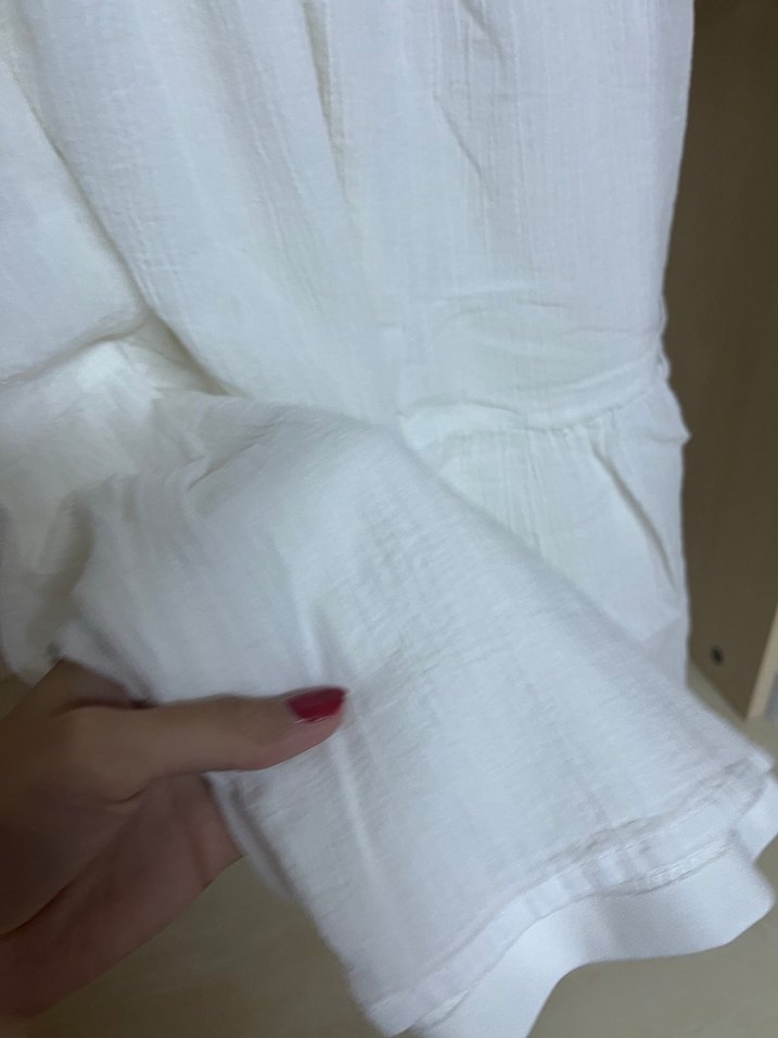 bershka askılı beyaz elbise - Görsel 4