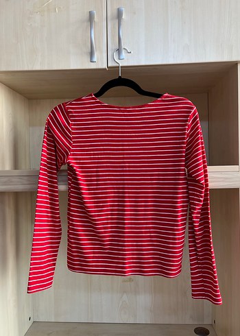 H&M H&M Kırmızı Çizgili Uzun Kollu Bluz