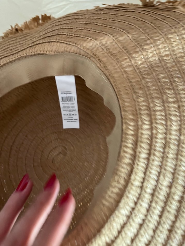 Fırfırlı Bej Keten Bohem Kadın Şapka Fötr - Görsel 3