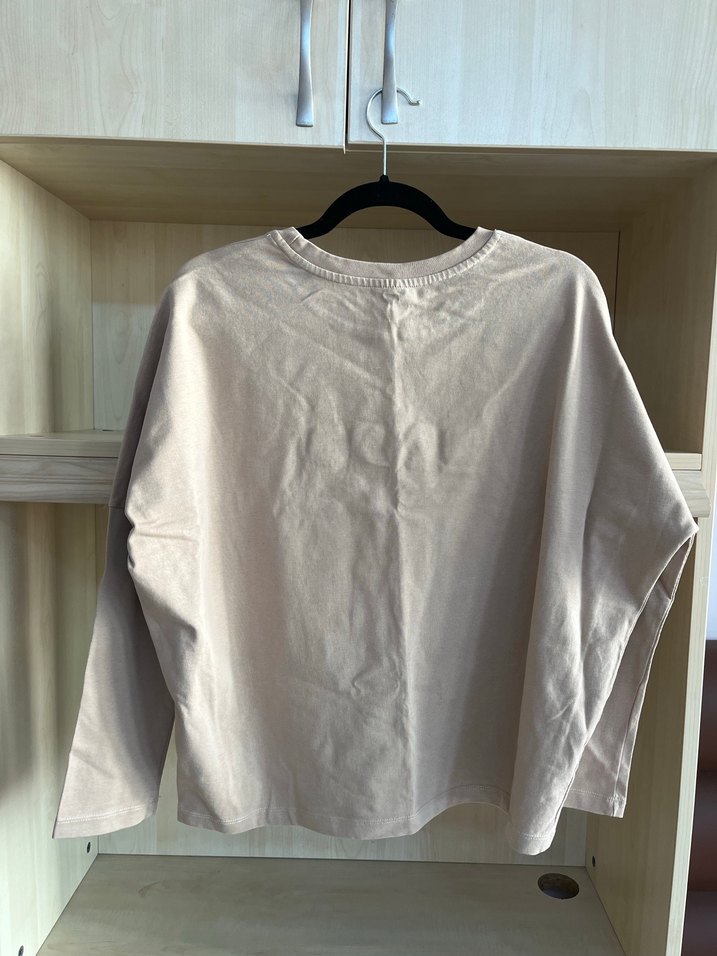 Nakışlı Düğmeli Bej Nakışlı Sweatshirt - Görsel 5