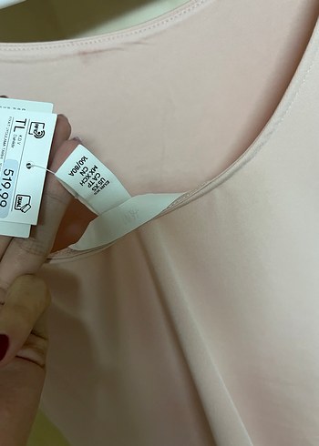 H&M Bej Kadın Kısa Kollu Dar Kesim Tişört h&m bedene oturan