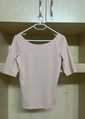 xs Beden Bej Kadın Kısa Kollu Dar Kesim Tişört h&m bedene oturan