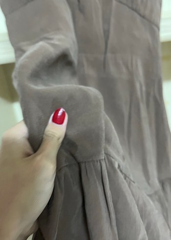 Kahverengi Uzun Elbise Zara - Görsel 3