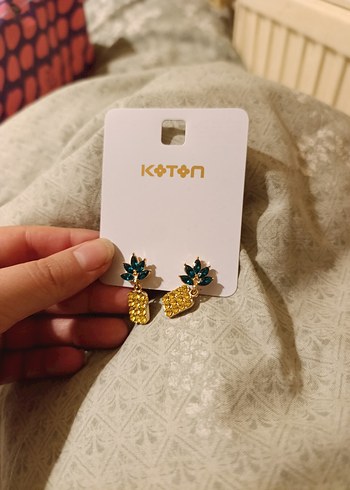 Renkli Taşlı Mini Ananas Küpe - Görsel 2