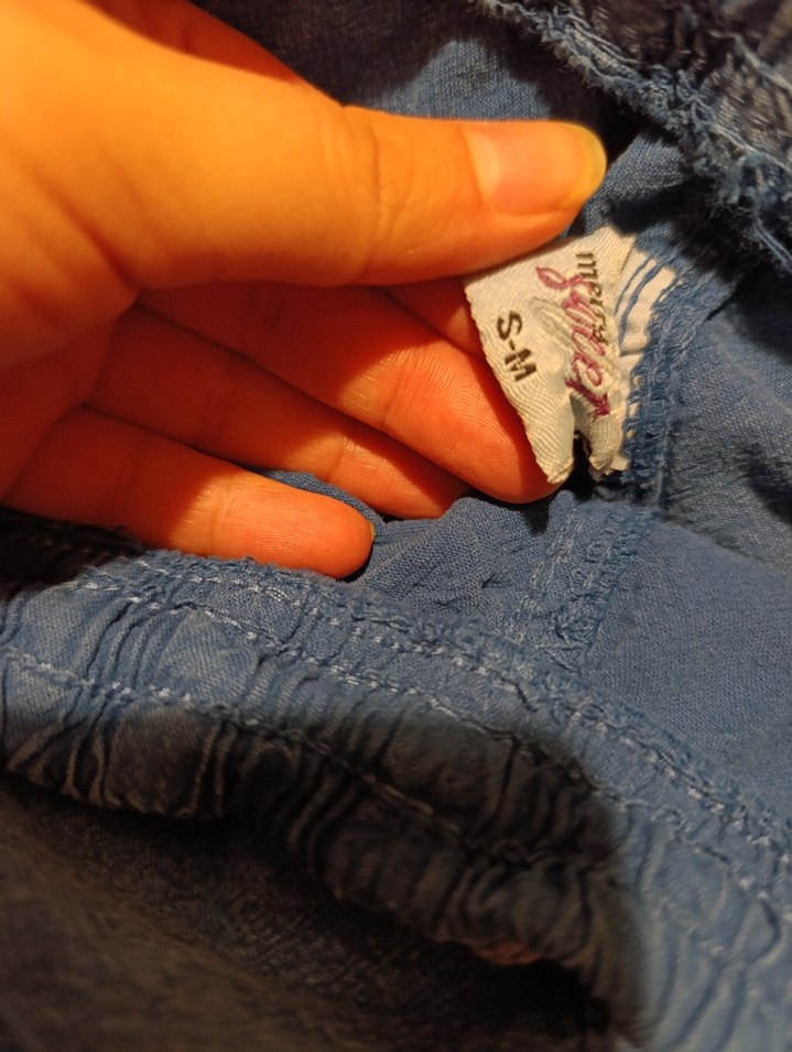 Kadın pamuklu keten karışımı şort - Görsel 3