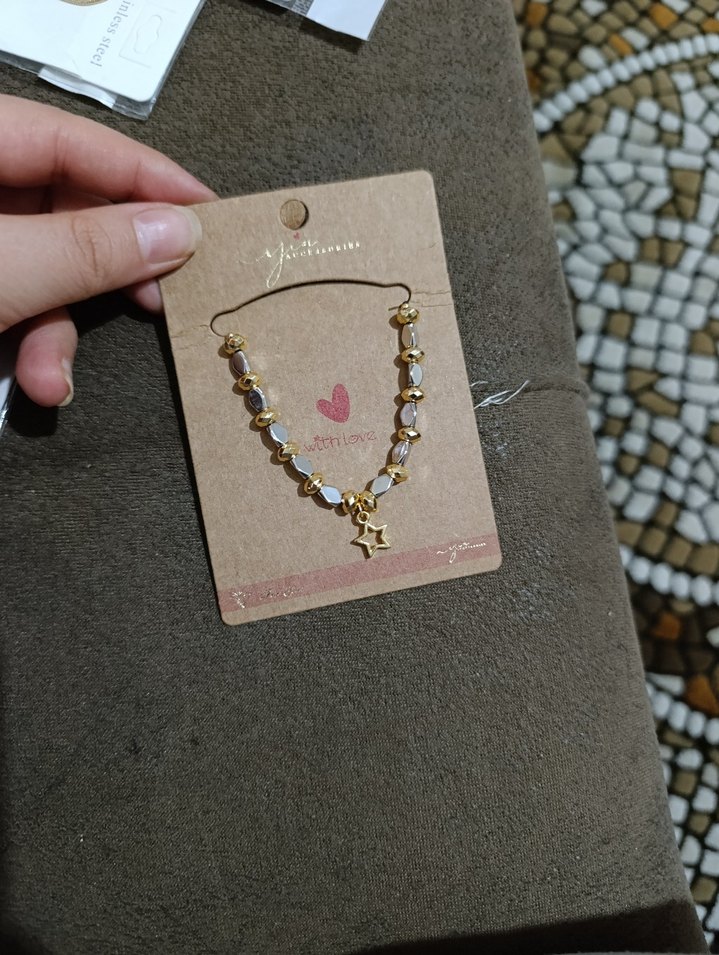 Altın Renkli Boncuklu Kadın Bileklik - Görsel 3