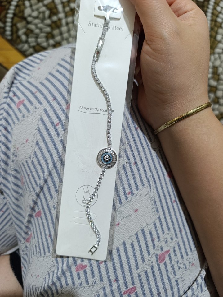 Taşlı Nazar Boncuklu Kadın Bileklik - Görsel 2