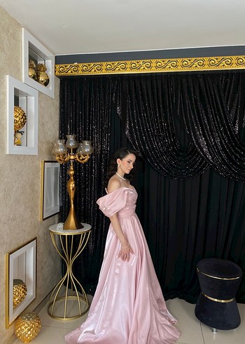 Toz pembe abiye