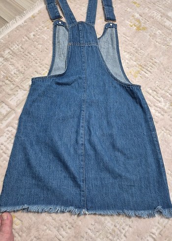 Kızlar için Fermuarlı Denim Salopet - Görsel 2