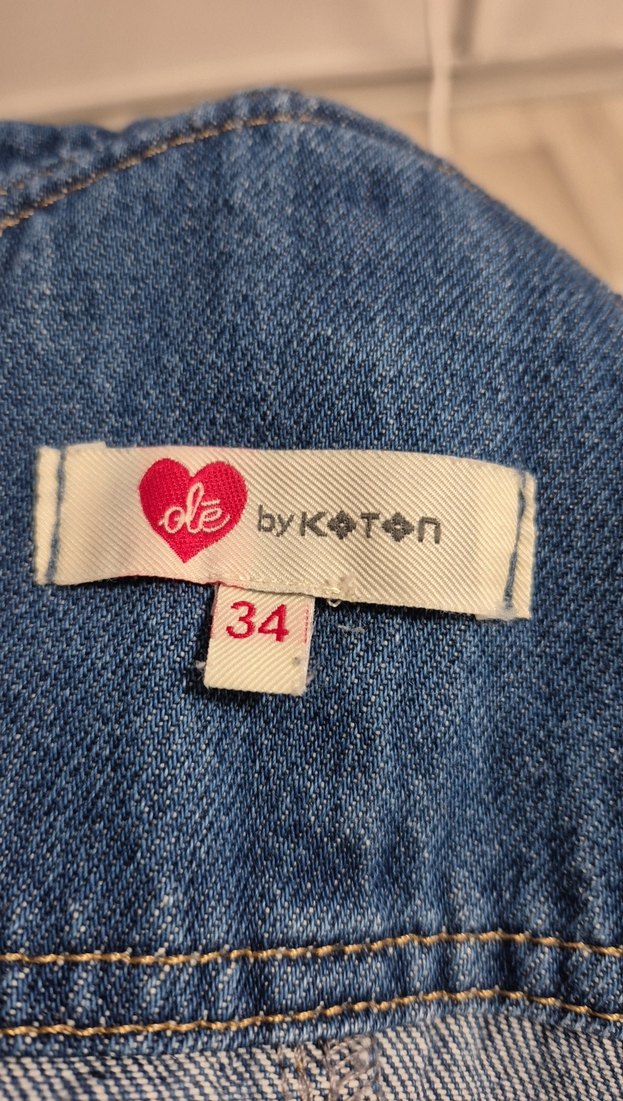 Kızlar için Fermuarlı Denim Salopet - Görsel 3