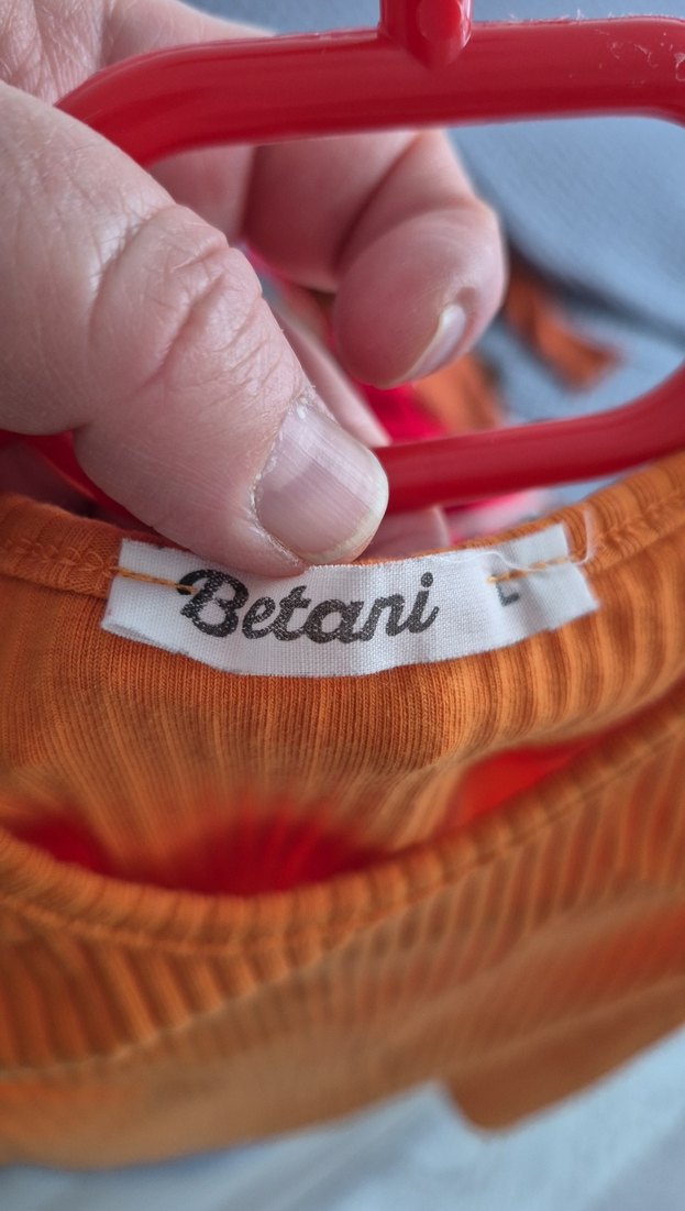 Turuncu fitilili Kolsuz Crop Top - Görsel 3