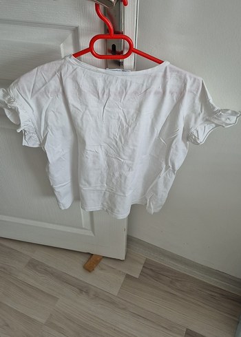 Beyaz Kısa Kollu Pamuklu Basic Tişört - Görsel 2