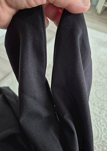 Siyah Regular Fit Midi Kumaş Pantolon - Görsel 4