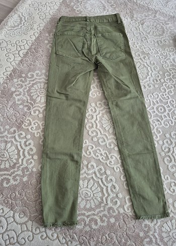 Yeşil Kadın Kot Pantolon Midi Boy - Görsel 2